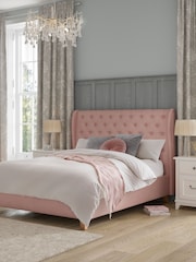 Laura Ashley Annaly Velvet Dark Blush Chatsworth Bed Upholstered - Image 1 of 6