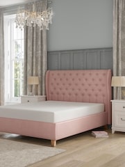 Laura Ashley Annaly Velvet Dark Blush Chatsworth Bed Upholstered - Image 3 of 6