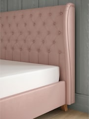 Laura Ashley Annaly Velvet Dark Blush Chatsworth Bed Upholstered - Image 4 of 6