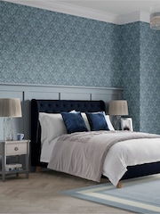 Laura Ashley Annaly Velvet Midnight Navy Chatsworth Bed Upholstered - Image 1 of 6