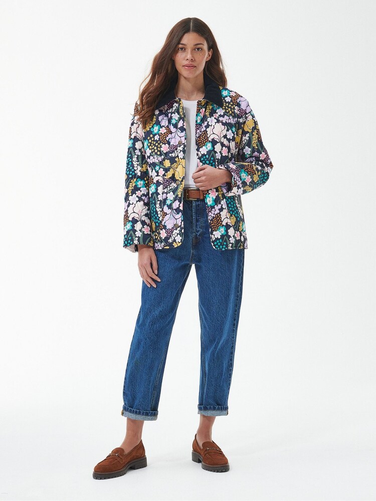 Barbour® Navy Delphinium Printed Quilt Jacket - Image 7 of 7