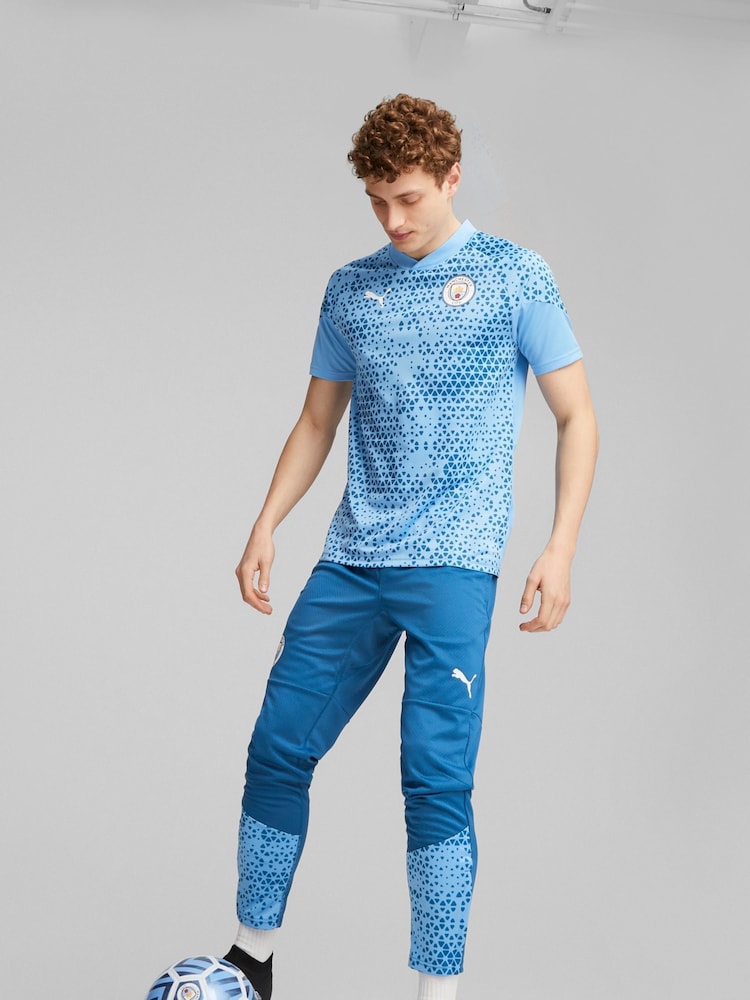 Puma Light Blue Manchester City Training Top - Image 1 of 8 Puma Light Blue Manchester City Training Top - Image 1 of 8