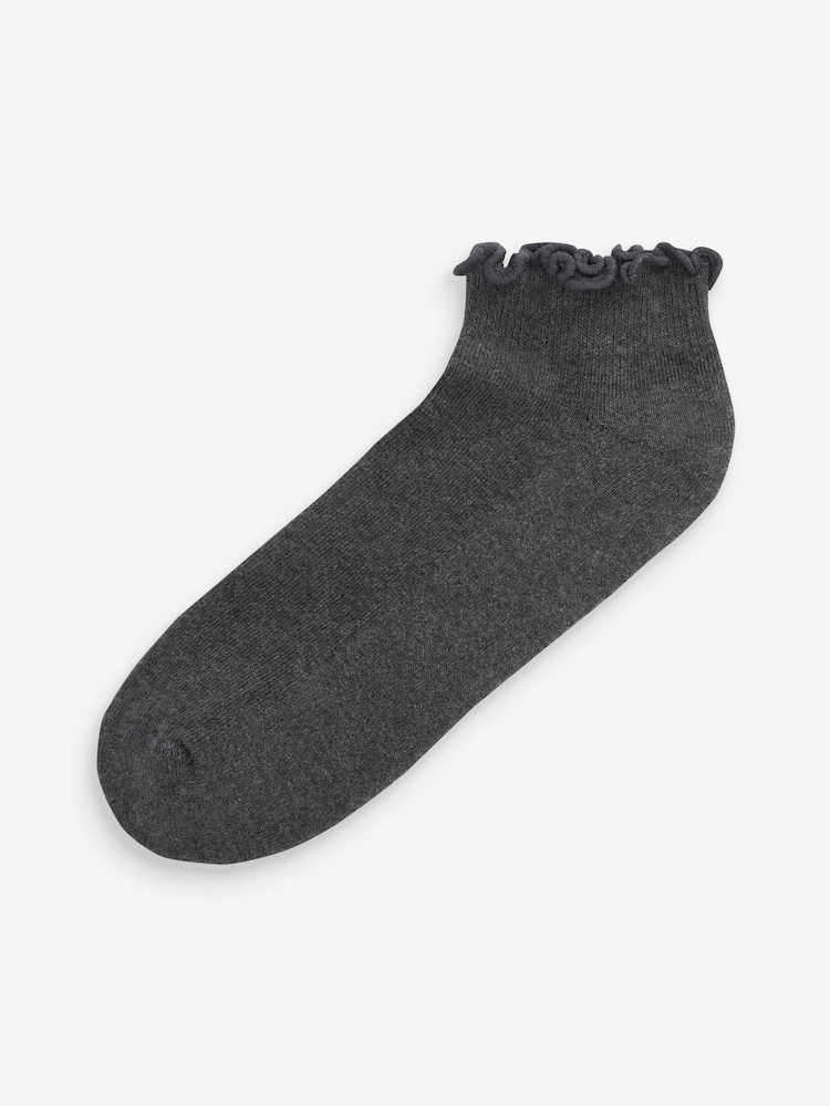 Monochrome Frill Top Cushion Sole Trainer Socks 4 Pack - Image 2 of 7