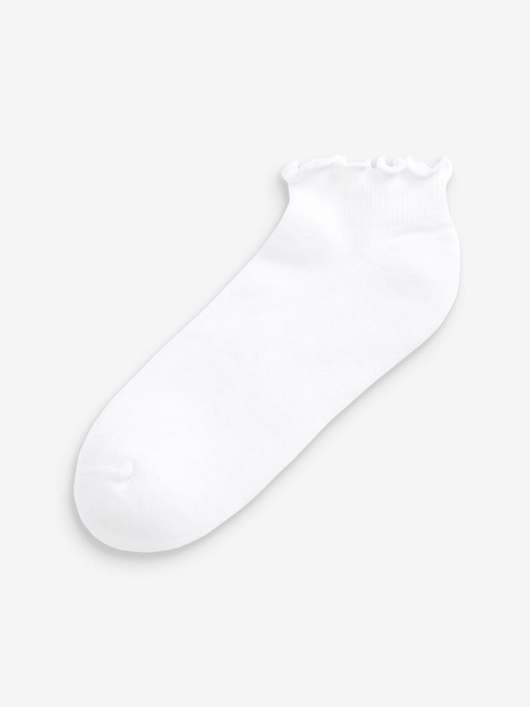 Monochrome Frill Top Cushion Sole Trainer Socks 4 Pack - Image 3 of 7