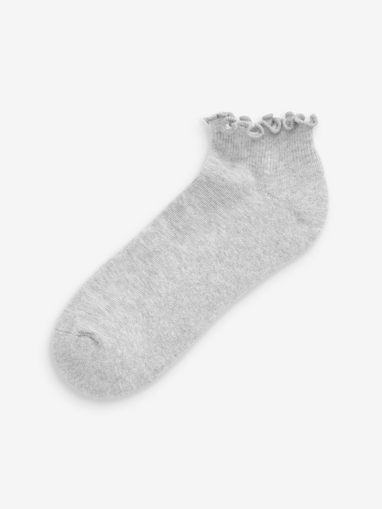 Monochrome Frill Top Cushion Sole Trainer Socks 4 Pack - Image 5 of 7