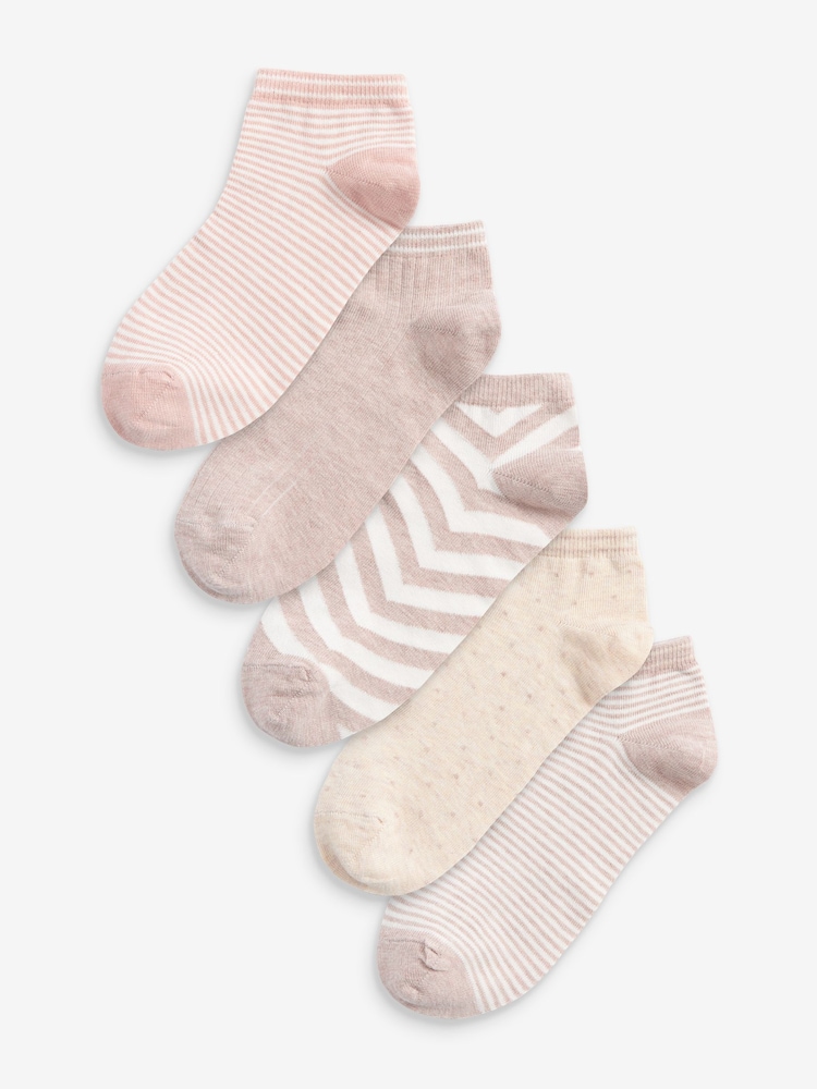 Beige-Creme/Weiß - Sneaker-Socken mit Streifen, 5er-Pack - Bild 1 von 1 Beige-Creme/Weiß - Sneaker-Socken mit Streifen, 5er-Pack - Bild 1 von 1