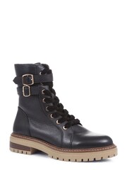 Jones Bootmaker Simonetta Biker Black Boots - Image 3 of 6