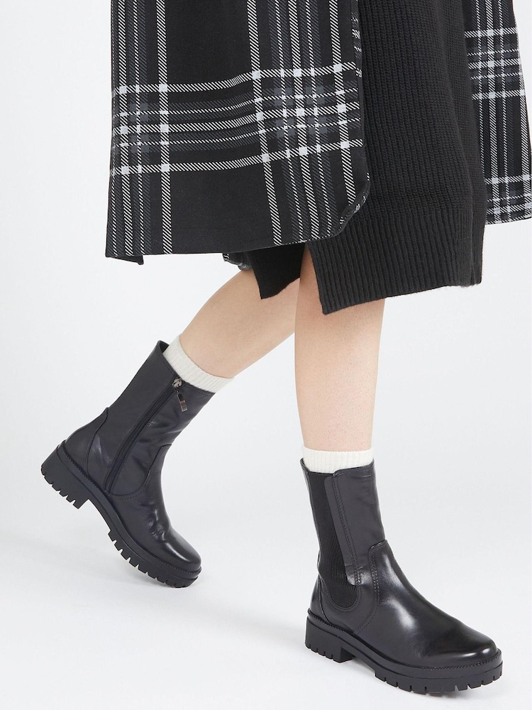 Jones Bootmaker Santina Hohe Chelsea-Stiefel aus Leder, Schwarz - Bild 1 von 6