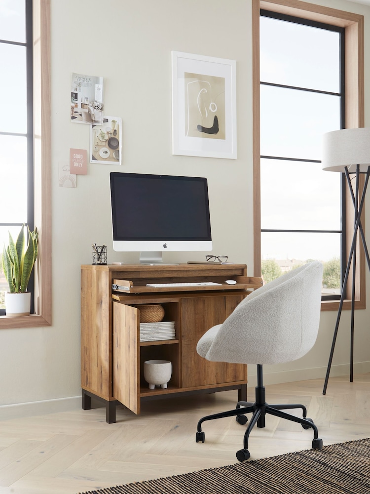 Dark Natural Bronx Oak Effect Sideboard Desk - Image 1 of 10