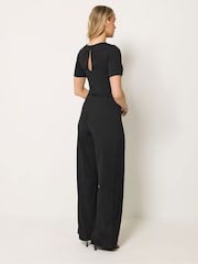 Long Tall Sally Black Scuba Belted Jumpsuit - Image 3 of 5