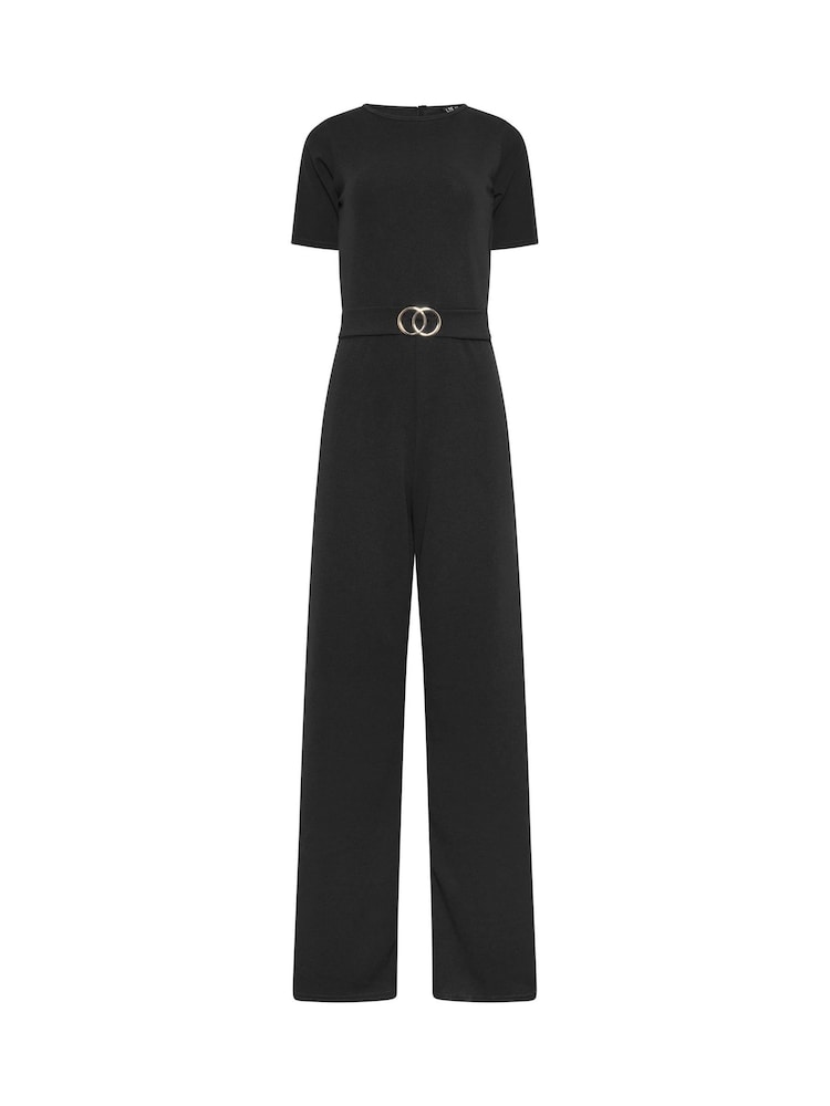 Long Tall Sally Black Scuba Belted Jumpsuit - Image 5 of 5