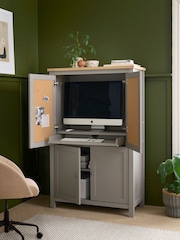 Dove Grey Malvern Oak Effect Small Hideaway Desk - Image 3 of 9