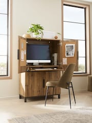 Dark Natural Bronx Oak Effect Compact Hideaway Desk - Image 1 of 6