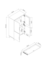 Dark Natural Bronx Oak Effect Hideaway Desk - Image 7 of 9