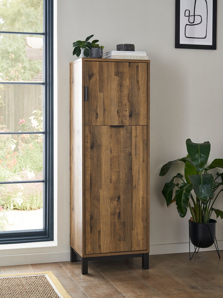 Dark Natural Bronx Oak Effect Shoe Storage Cabinet - Image 1 of 7