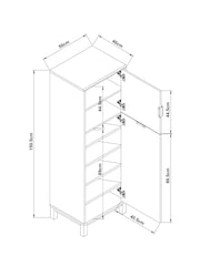 Dark Natural Bronx Oak Effect Shoe Storage Cabinet - Image 4 of 7