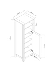 Dove Grey Malvern Dove Malvern Dove Slim Shoe Storage Cabinet - Image 4 of 7