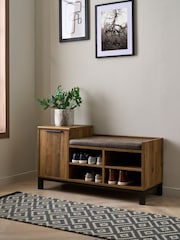Dark Natural Bronx Bronx Oak Effect Hallway Shoe Storage Bench - Image 1 of 7