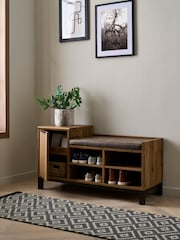 Dark Natural Bronx Bronx Oak Effect Hallway Shoe Storage Bench - Image 2 of 7