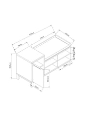 Dark Natural Bronx Bronx Oak Effect Hallway Shoe Storage Bench - Image 4 of 7