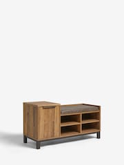 Dark Natural Bronx Bronx Oak Effect Hallway Shoe Storage Bench - Image 6 of 7