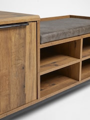 Dark Natural Bronx Bronx Oak Effect Hallway Shoe Storage Bench - Image 7 of 7