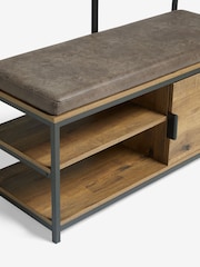 Dark Natural Bronx Bronx Oak Effect Storage Bench and Coat Stand - Image 7 of 8