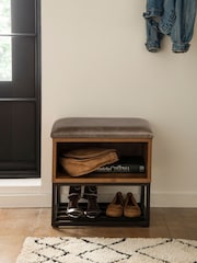 Dark Natural Bronx Oak Effect Hall Storage Stool - Image 1 of 5