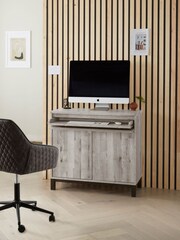 Grey Bronx Oak Effect Sideboard Desk - Image 2 of 11