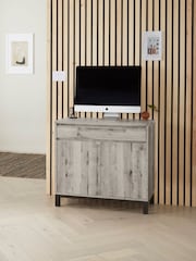 Grey Bronx Oak Effect Sideboard Desk - Image 3 of 11