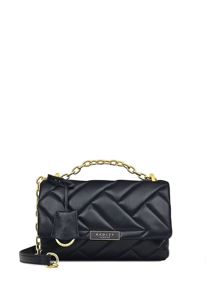 Radley London Medium Mill Bay Xl Quilt Flapover Cross-Body Black Bag - Image 1 of 3