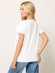 M&Co White Button Frill Sleeve Blouse - Image 3 of 5