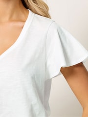 M&Co White Button Frill Sleeve Blouse - Image 4 of 5