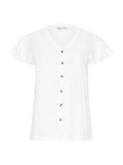 M&Co White Button Frill Sleeve Blouse - Image 5 of 5