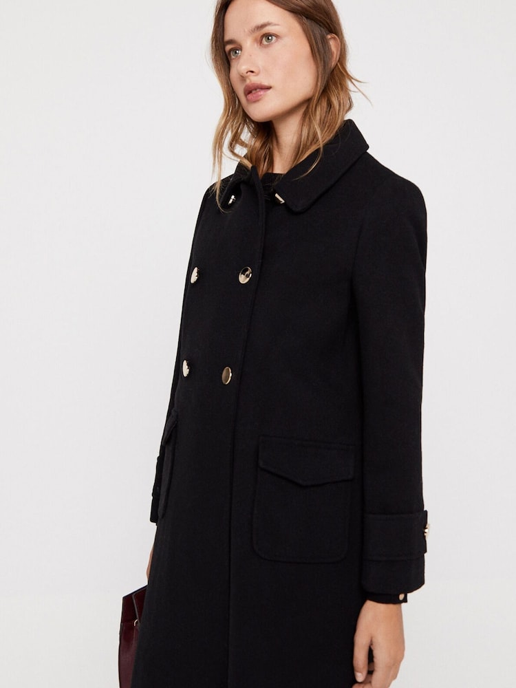 Cortefiel Military Buttons Black Coat - Image 2 of 4