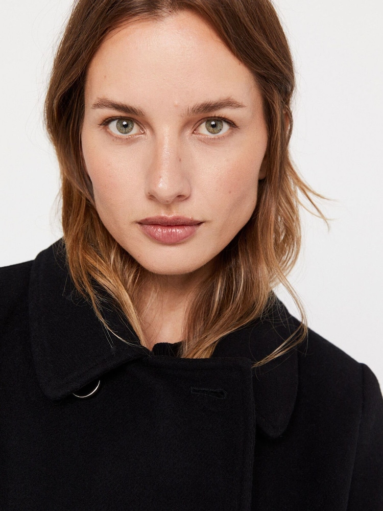 Cortefiel Military Buttons Black Coat - Image 4 of 4