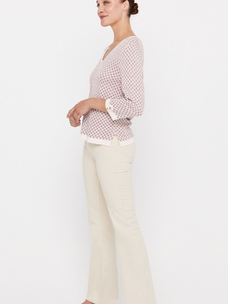 Cortefiel White Jacquard Jumper - Image 2 of 4