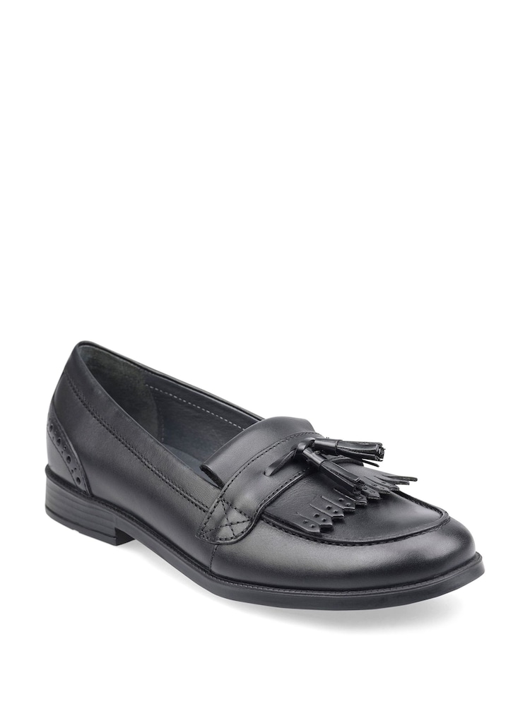 Start Rite Girls Sketch Slip On Black Leather School Shoes - F Fit - Image 2 of 5