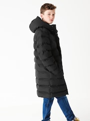 Black Fleece Lined Longline Puffer Coat (3-17yrs) - Image 1 of 6