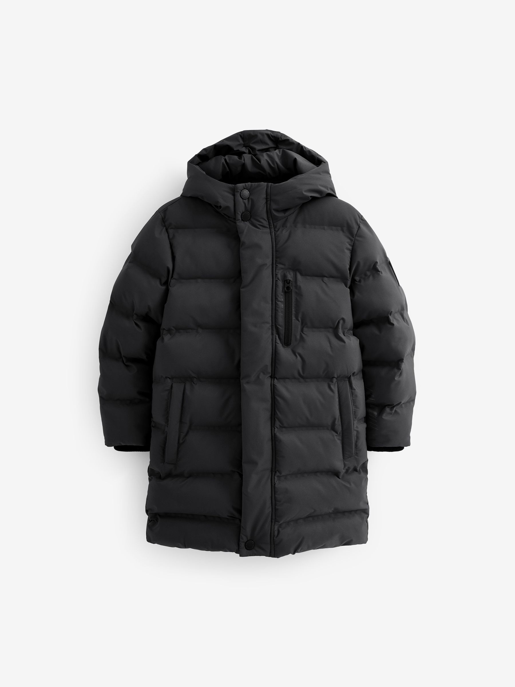 Buy Black Fleece Lined Longline Puffer Coat 3 17yrs from Next Luxembourg