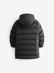 Black Fleece Lined Longline Puffer Coat (3-17yrs) - Image 5 of 6