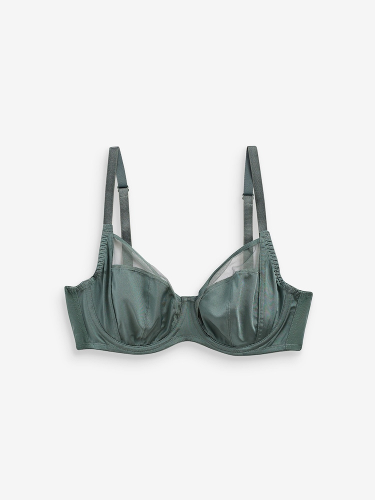 Sage Green/Pink/Cream DD+ Non Pad Full Cup Bras 3 Packs - Image 7 of 9