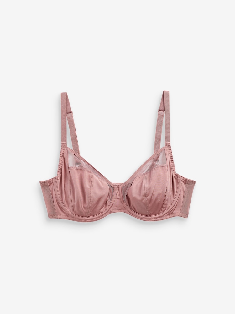 Sage Green/Pink/Cream DD+ Non Pad Full Cup Bras 3 Packs - Image 8 of 9