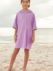 Lilac Purple Oversized Hooded Towelling Cover-Up - Image 2 of 7