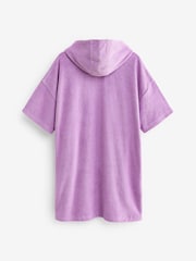 Lilac Purple Oversized Hooded Towelling Cover-Up - Image 6 of 7