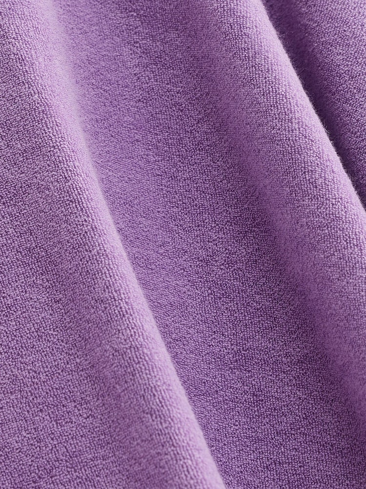 Lilac Purple Oversized Hooded Towelling Cover-Up - Image 7 of 7