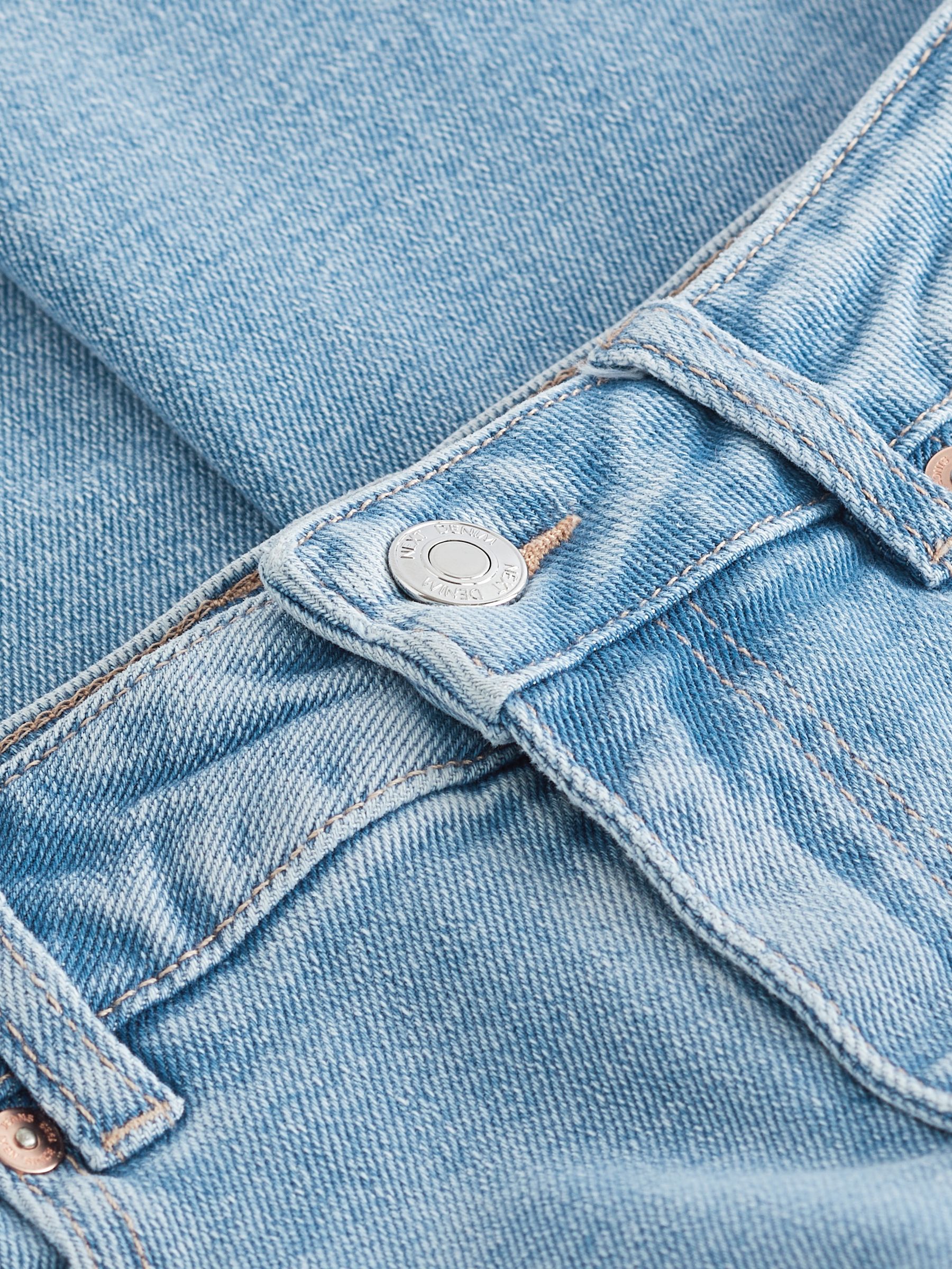 Buy Mid Blue Denim Cropped Wide Leg Jeans from Next Luxembourg