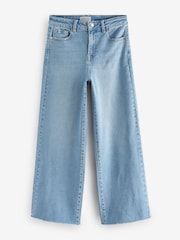 Mid Blue Denim Cropped Wide Leg Jeans - Image 8 of 8