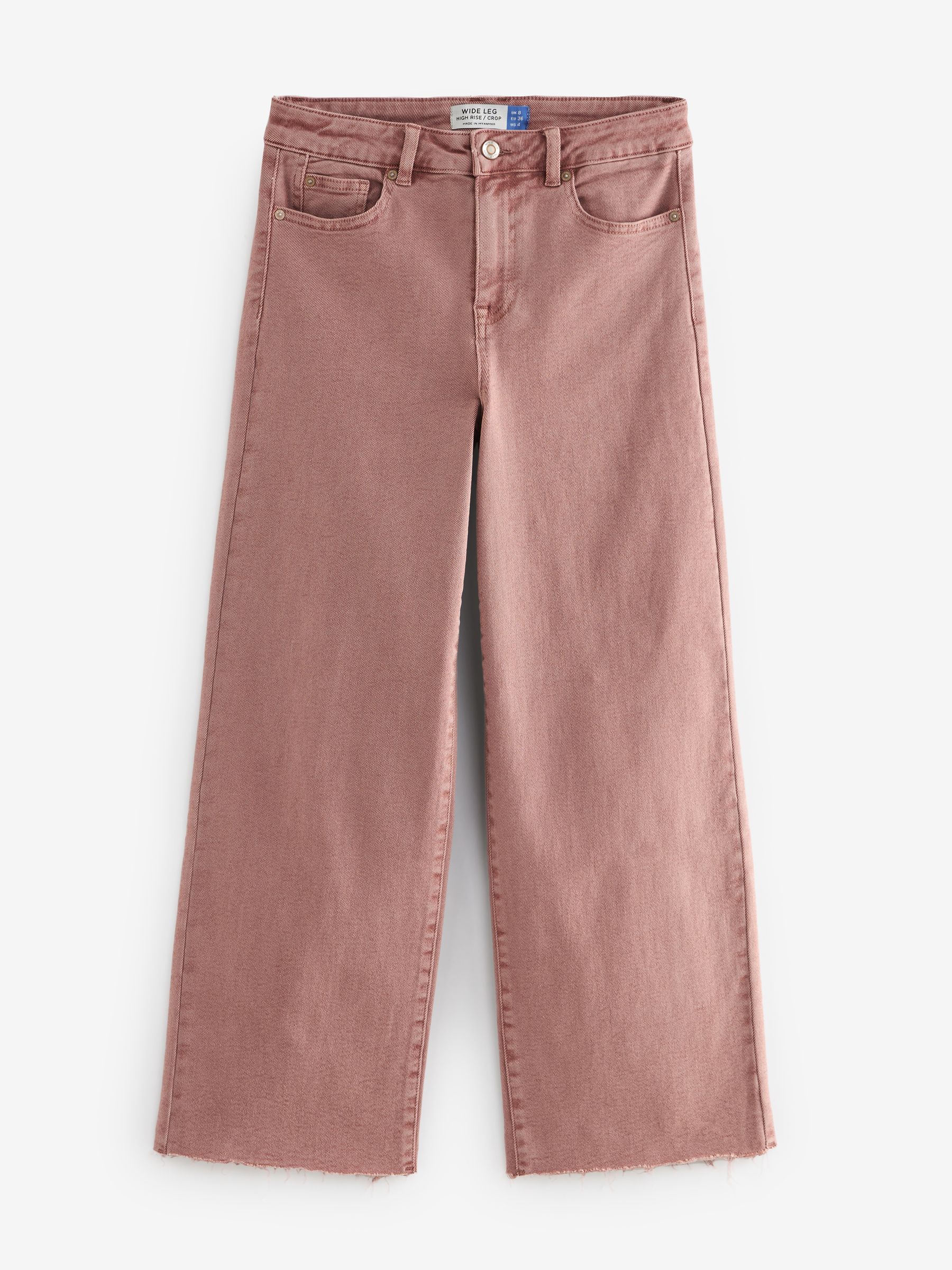 Buy Rose Pink Cropped Wide Leg Jeans from Next Luxembourg