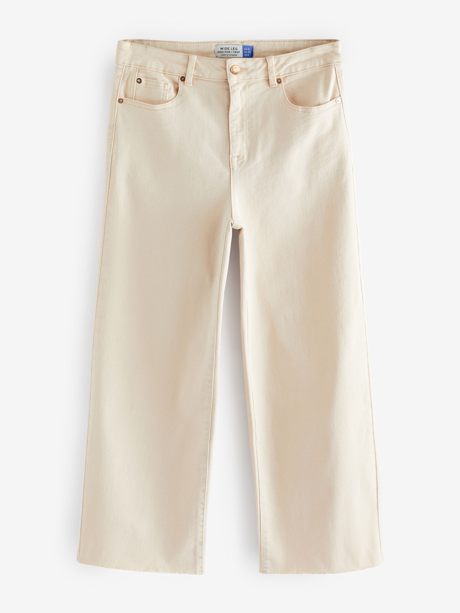 Buy Peach Pink Cropped Wide Leg Jeans from Next Luxembourg